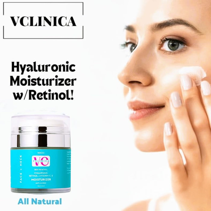 VCLINICA® Hyaluronic Acid Moisturizer with Retinol, Vit C & E, Aloe Vera & Shea Butter 2 Ounce/60ml